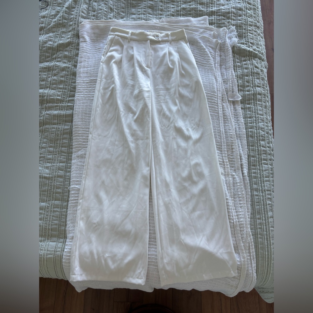 Elegant White Wide-Leg Pants